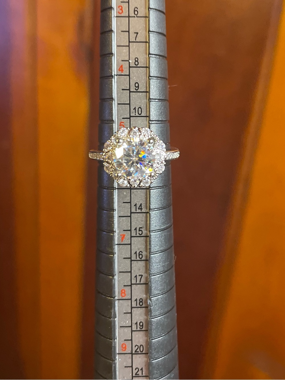 Moissanite Halo Ring 2CTW White Gold Plated